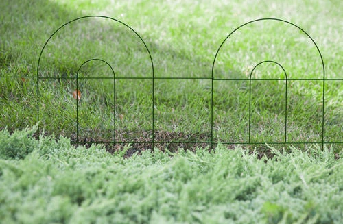 Enchanted Garden™ 1'6"H X 8'W Folding Steel Green Garden Border Fence 4 Enchanted Garden™ 1'6"H X 8'W Folding Steel Green Garden Border Fence - Image 2