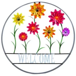 Enchanted Garden™ 29" Gerbera Daisy Wheel Outdoor Wall Art