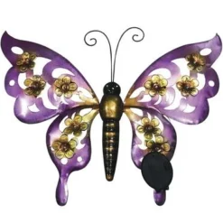 Enchanted Garden™ 18.5" Metal Solar Butterfly Outdoor Wall Art - Assorted Styles -The Thrive Yard Sales AS201704784 A