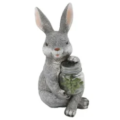 Enchanted Garden™ 11.8" Bunny Statue With Solar Jar