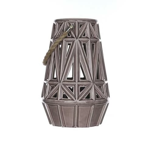 Enchanted Garden™ 11.6" Tan Ceramic Lantern 6 Enchanted Garden™ 11.6" Tan Ceramic Lantern - Image 4
