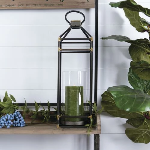Enchanted Garden™ 23" Black Metal & Glass Lantern 7 Enchanted Garden™ 23" Black Metal & Glass Lantern - Image 5