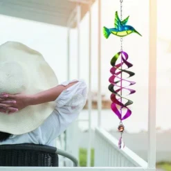 Enchanted Garden® 22" Hummingbird Spinner - Assorted Colors -The Thrive Yard Sales JK82114RM LifestyleImage 2