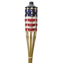 Enchanted Garden™ 60" Stars And Stripes Bamboo Patio Torch