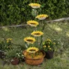 Enchanted Garden™ 40.16" Tiered Sunflower Outdoor Water Fountain -The Thrive Yard Sales Y9588609scene