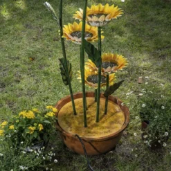 Enchanted Garden™ 40.16" Tiered Sunflower Outdoor Water Fountain -The Thrive Yard Sales Y9588639back