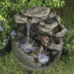 Enchanted Garden™ 23.62" Tiered Riverview Park Outdoor Water Fountain -The Thrive Yard Sales Y95887scene