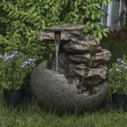Enchanted Garden™ 23.62" Tiered Riverview Park Outdoor Water Fountain